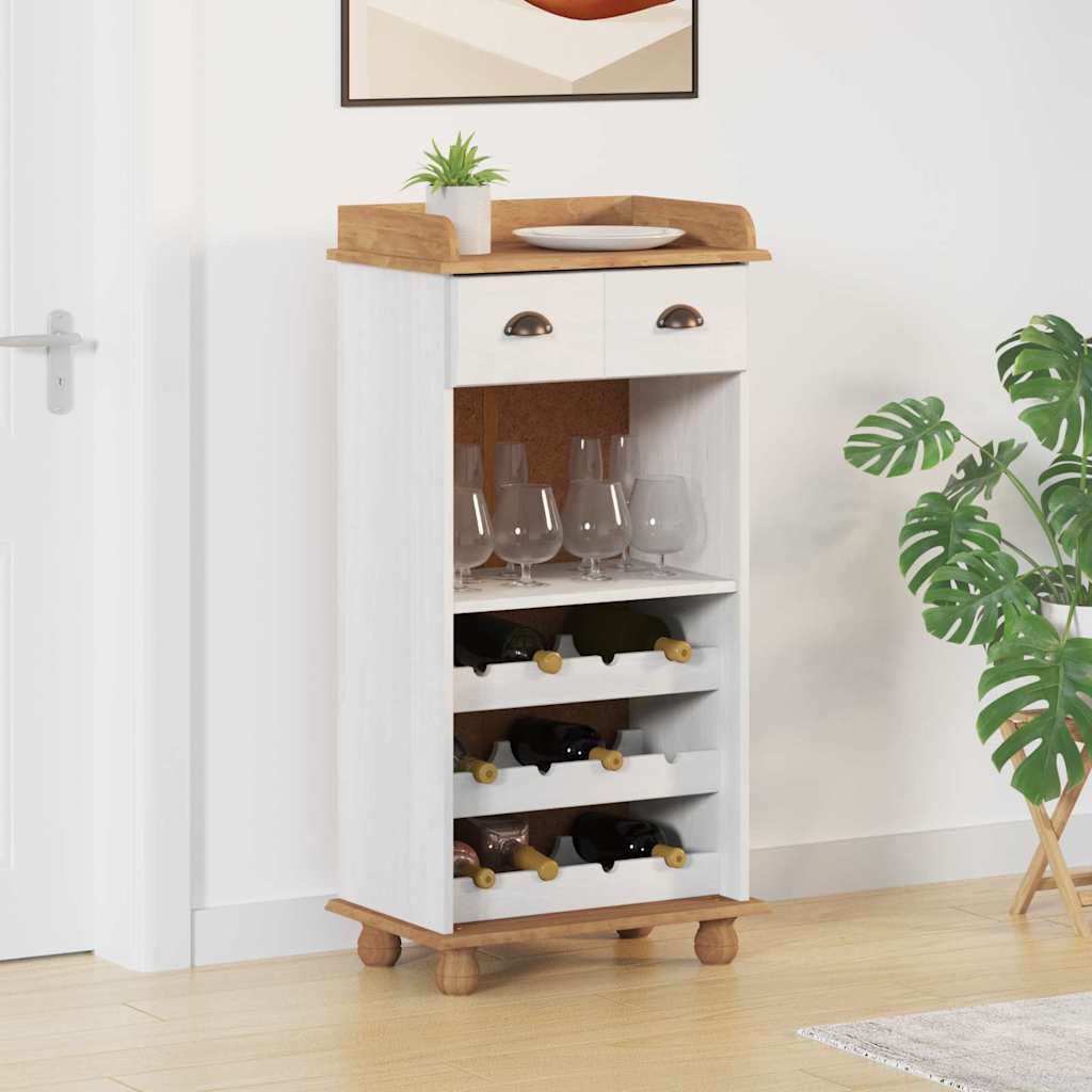 Wine Cabinet ASKIM White 57 x 37 x 114 cm Solid pine wood