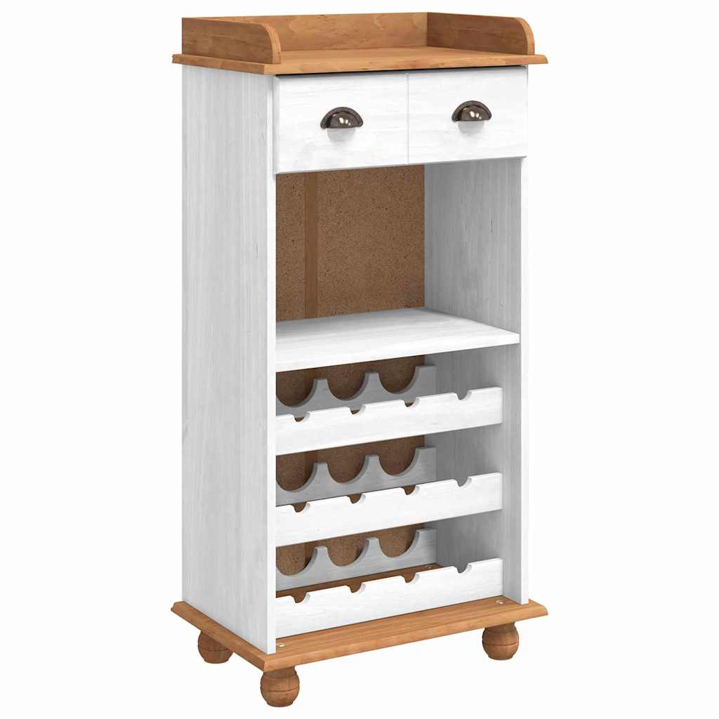 Wine Cabinet ASKIM White 57 x 37 x 114 cm Solid pine wood
