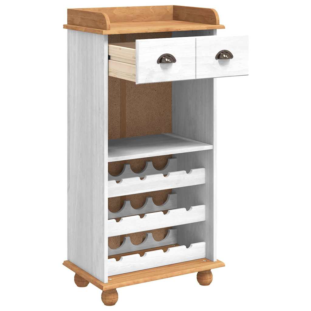Wine Cabinet ASKIM White 57 x 37 x 114 cm Solid pine wood