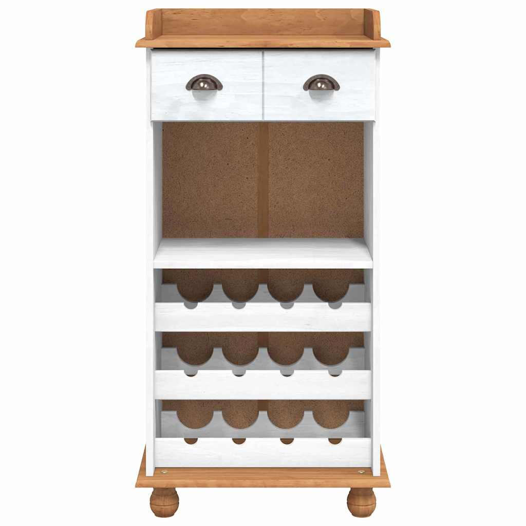 Wine Cabinet ASKIM White 57 x 37 x 114 cm Solid pine wood