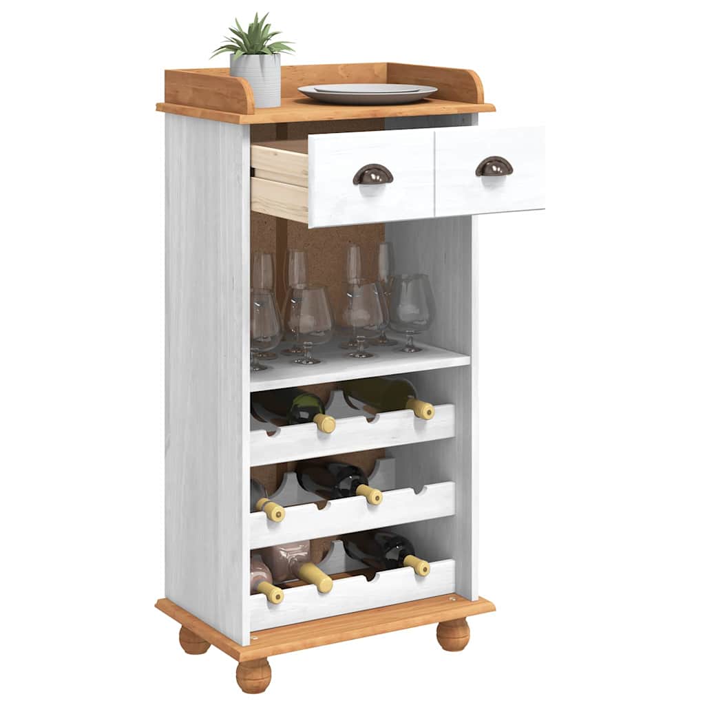 Wine Cabinet ASKIM White 57 x 37 x 114 cm Solid pine wood