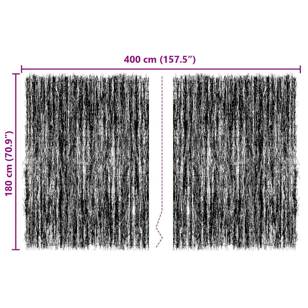 Brushwood Fence Brown 400 x 180 cm Brushwood