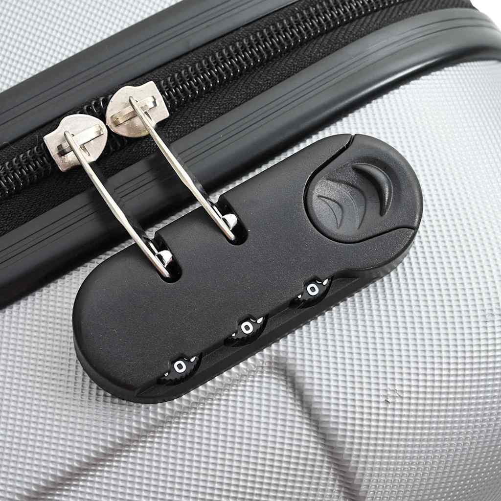 Suitcase Set 3 pcs Silver 50 x 31 x 78 cm ABS Plastic and Steel