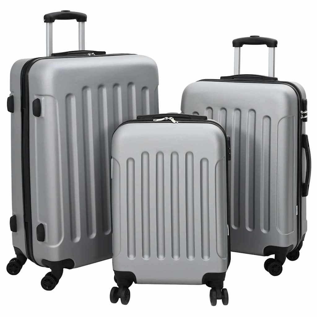 Suitcase Set 3 pcs Silver 50 x 31 x 78 cm ABS Plastic and Steel