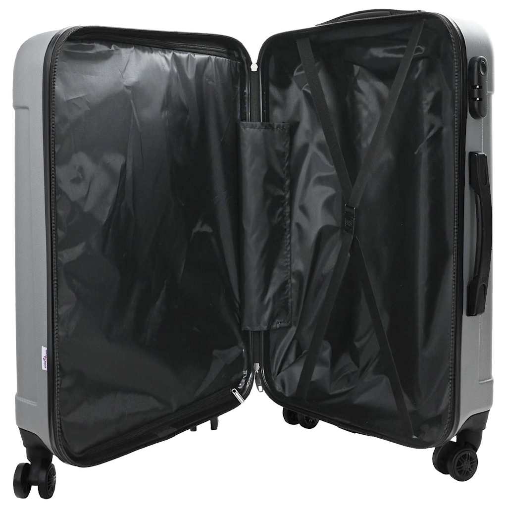 Suitcase Set 3 pcs Silver 50 x 31 x 78 cm ABS Plastic and Steel