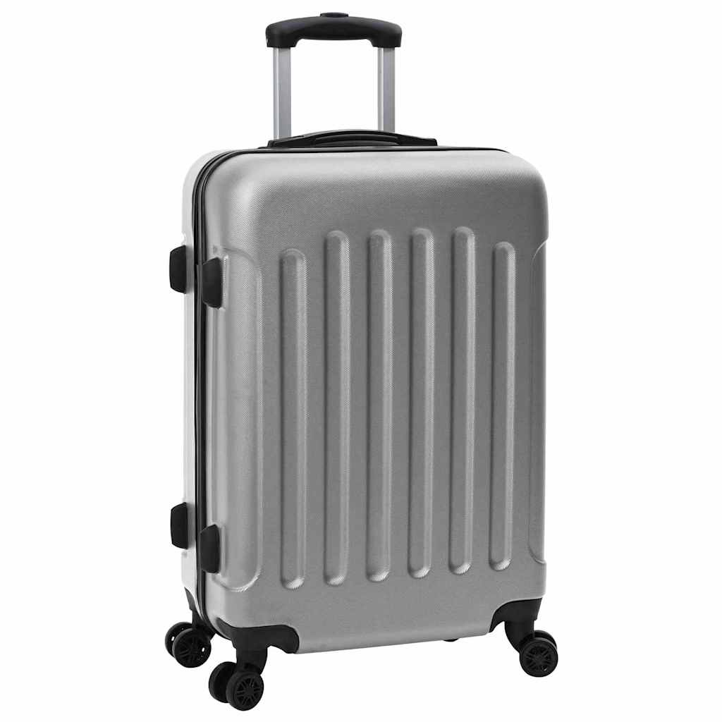 Suitcase Set 3 pcs Silver 50 x 31 x 78 cm ABS Plastic and Steel