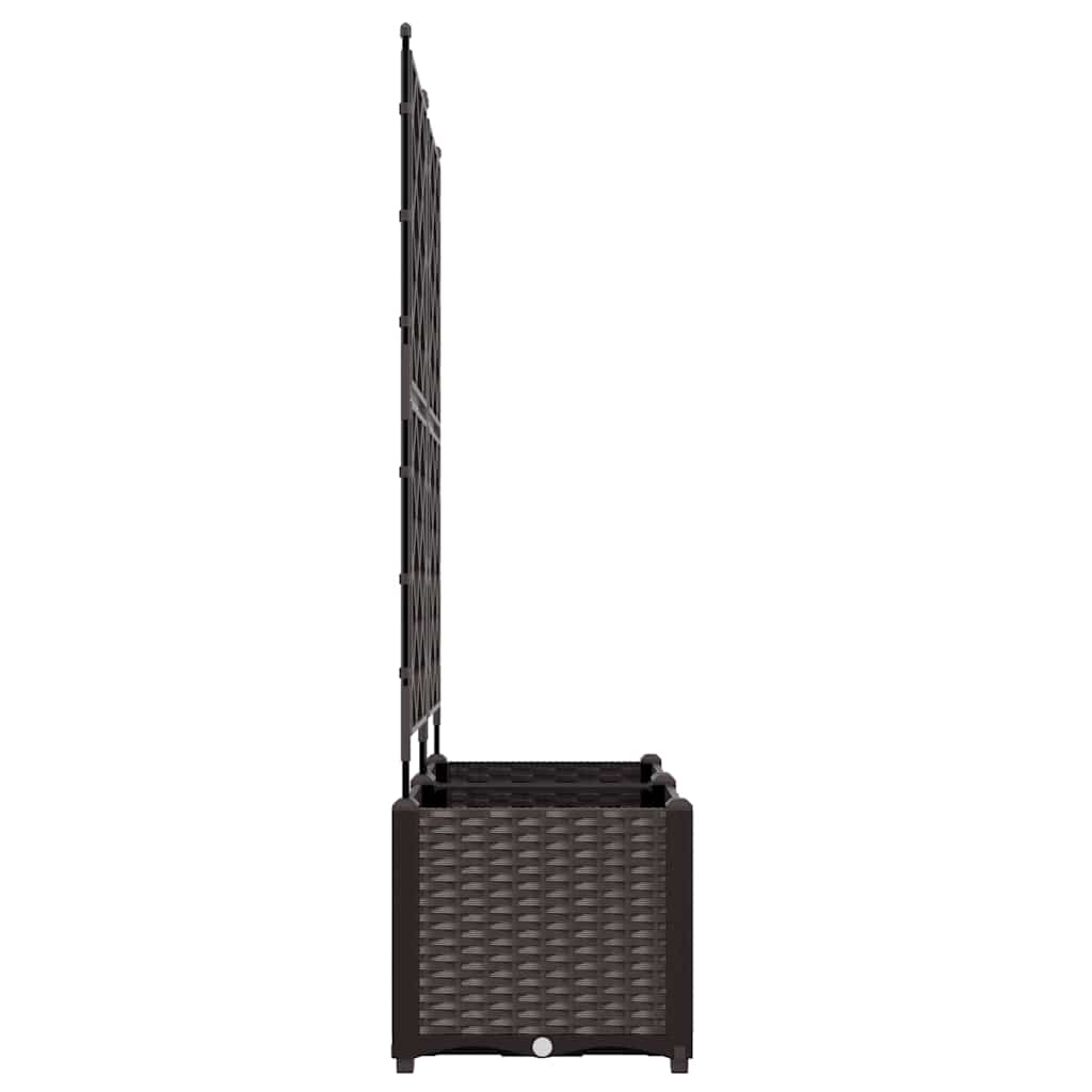 Garden Planter with Trellis 2 pcs Brown 80 x 40 x 143 cm PP