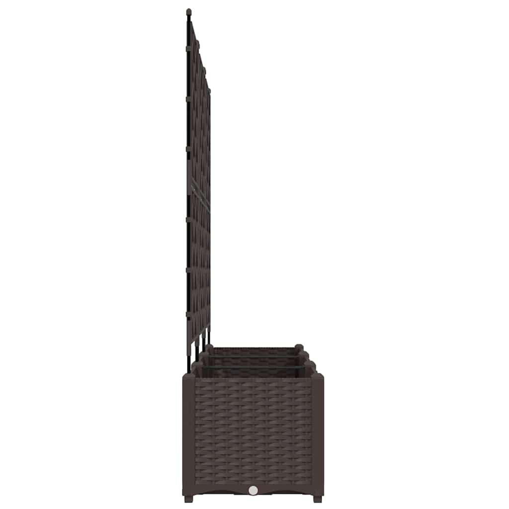Garden Planter with Trellis 3 pcs Brown 120 x 40 x 143 cm PP