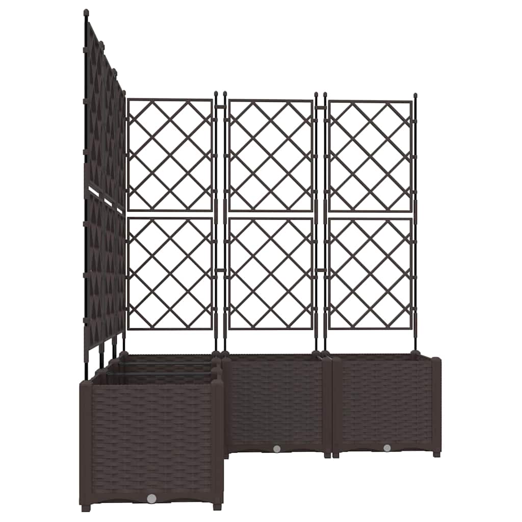 Garden Planter with Trellis 5 pcs Brown 120 x 120 x 143 cm PP