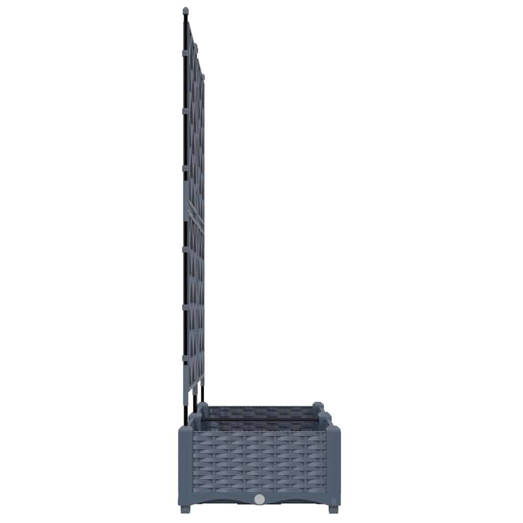 Garden Planter with Trellis 2 pcs Light grey 80 x 40 x 125.5 cm