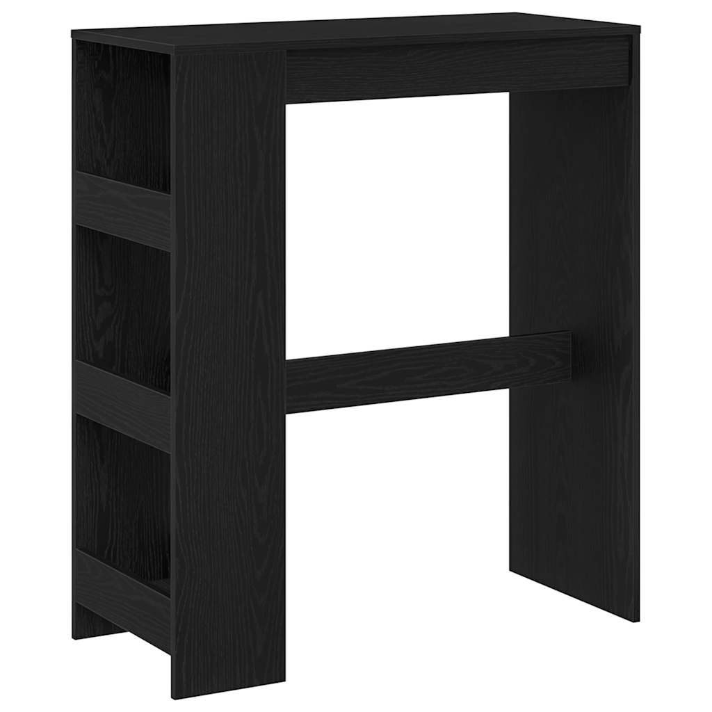 Bar Table with Racks Black Oak 90x40x103.5 cm Engineered Wood