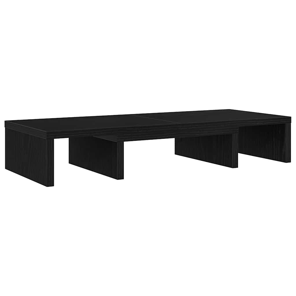 Monitor Stand Adjustable Black Oak 60x24x10.5 cm Engineered Wood