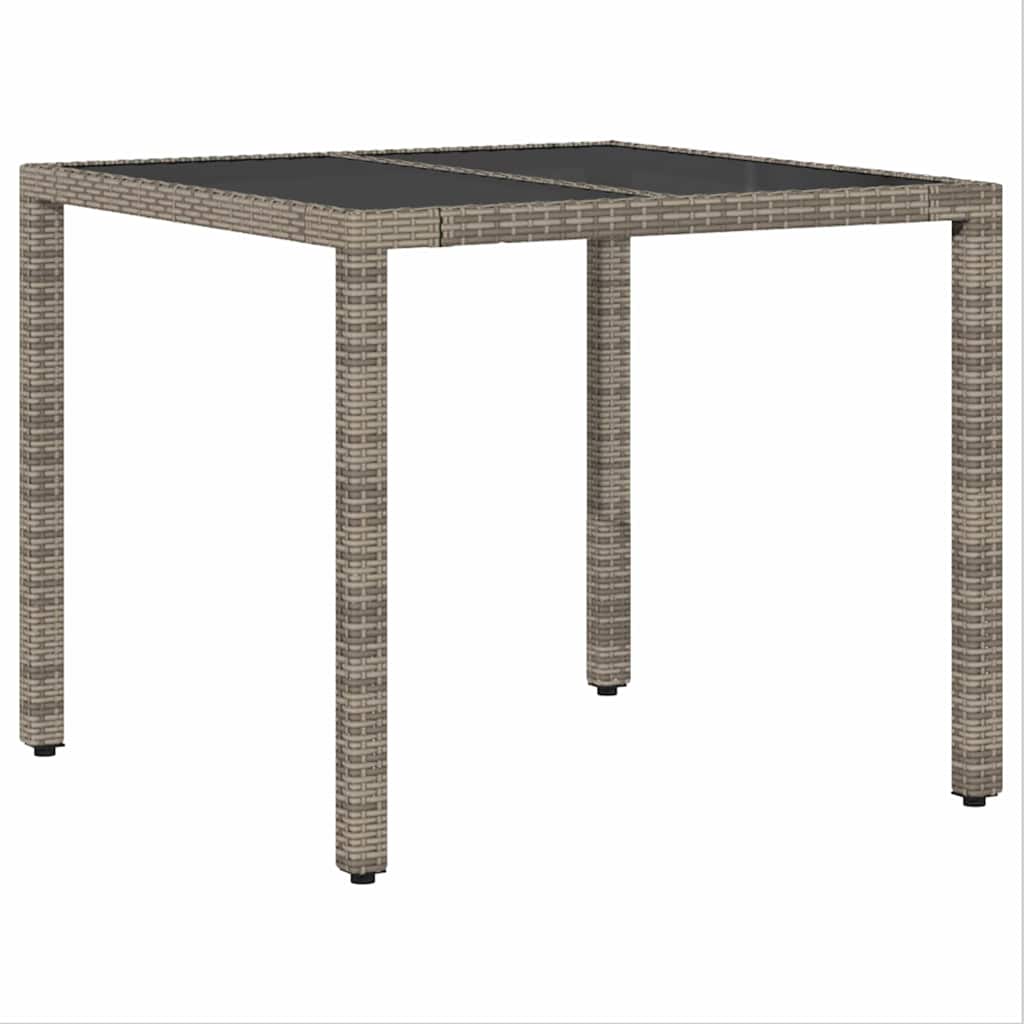 Garden Dining Set 5 pcs Grey Poly rattan