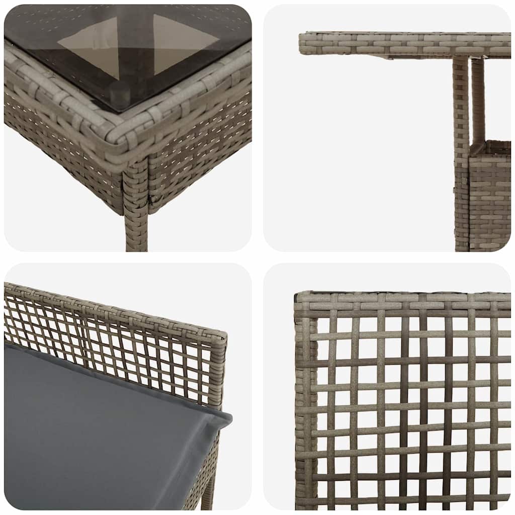 Garden Dining Set 5 pcs Grey Poly rattan