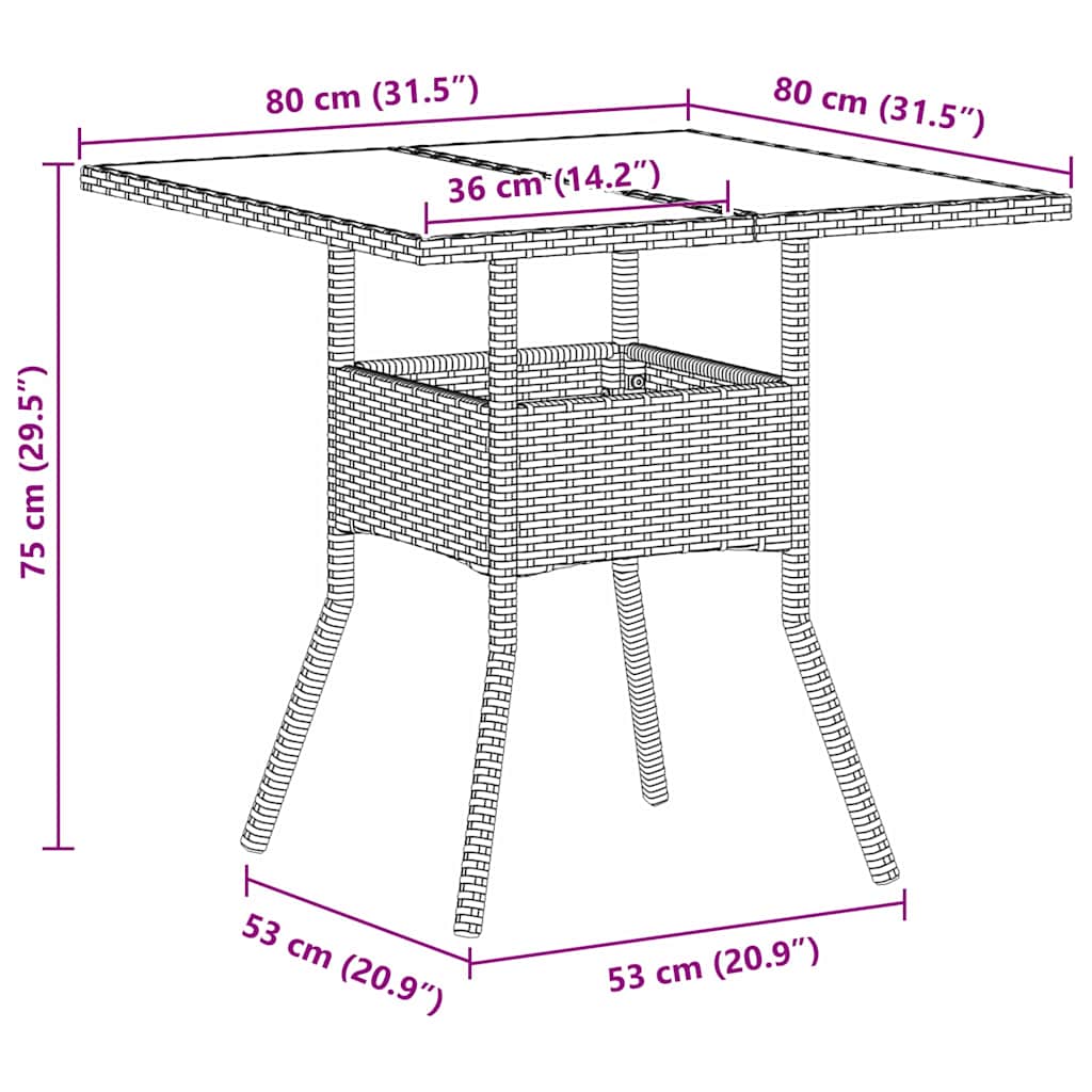 Garden Dining Set 3 pcs Grey Poly rattan