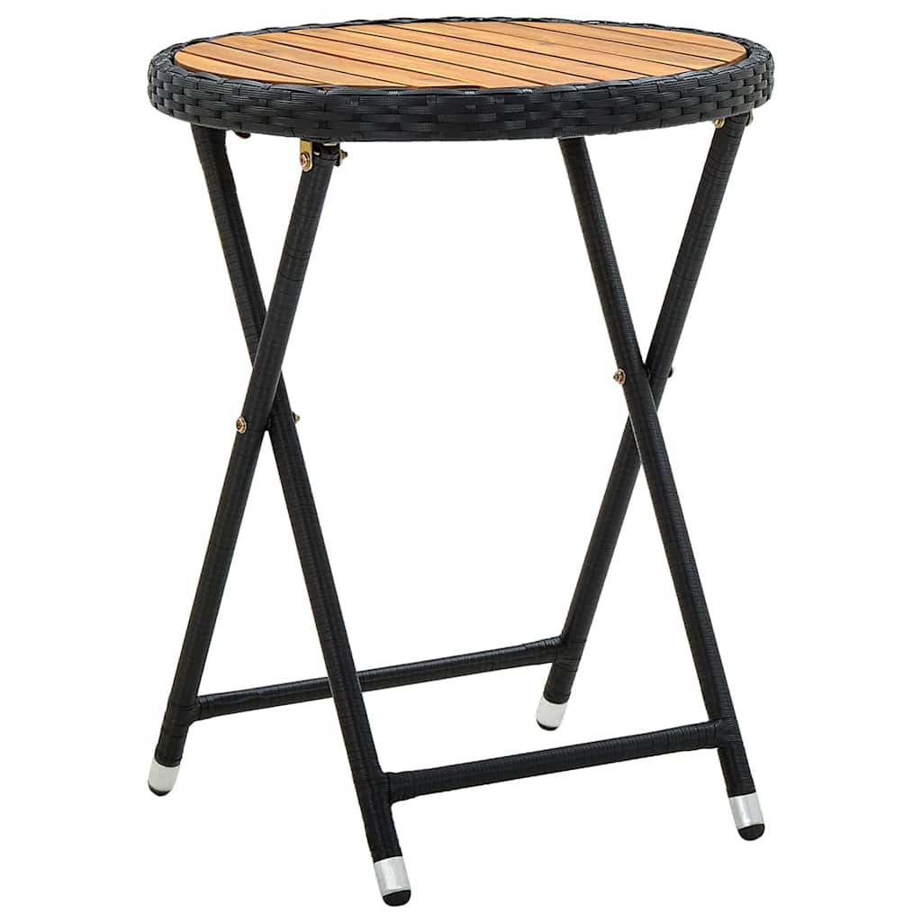 Garden Bistro Set 3 pcs Black Poly rattan