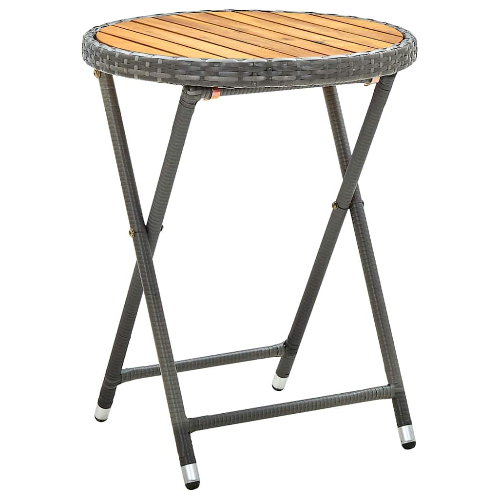 Garden Bistro Set 3 pcs Grey Poly rattan