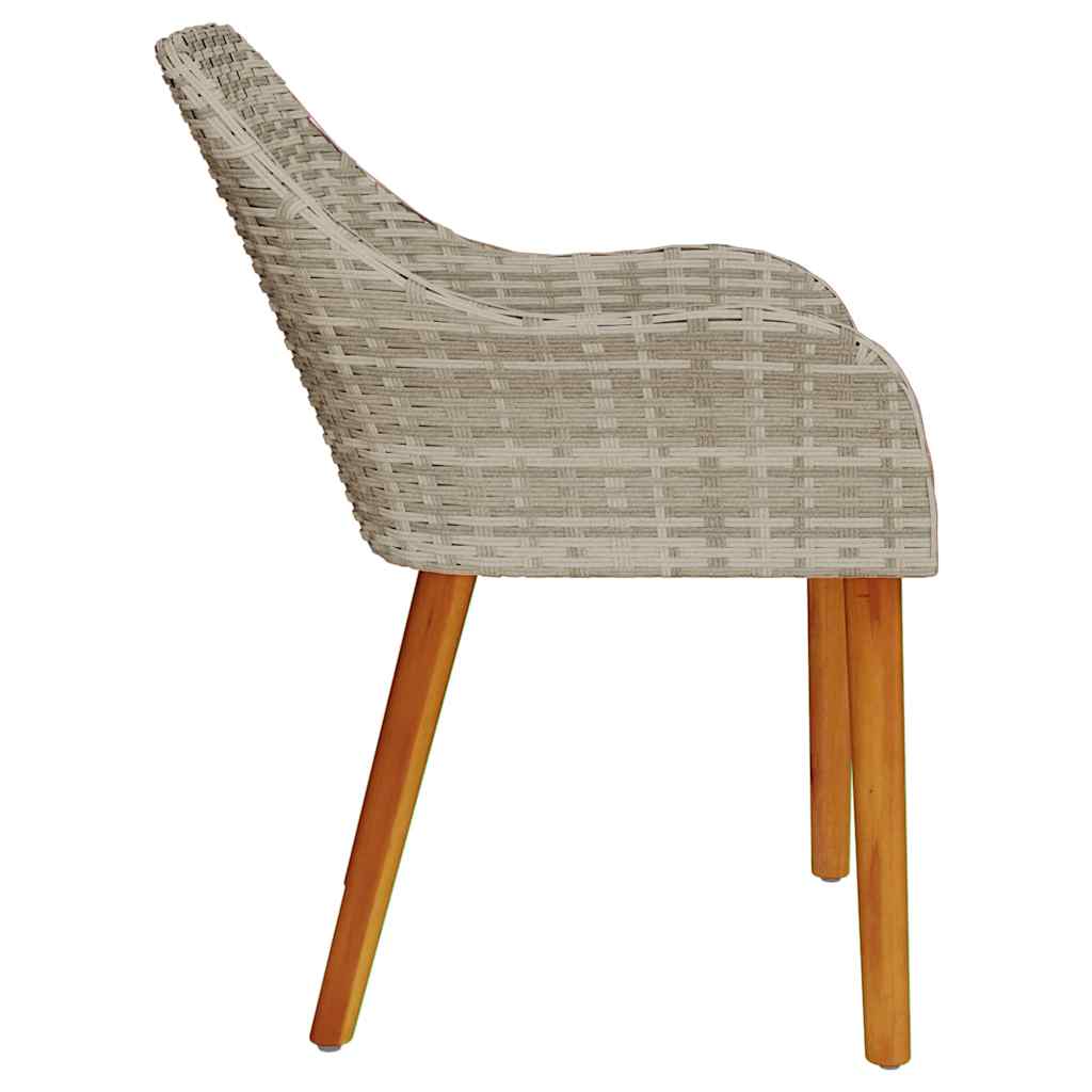 Garden Chair 2 pcs Light Grey 55 x 62.5 x 82cm Poly Rattan