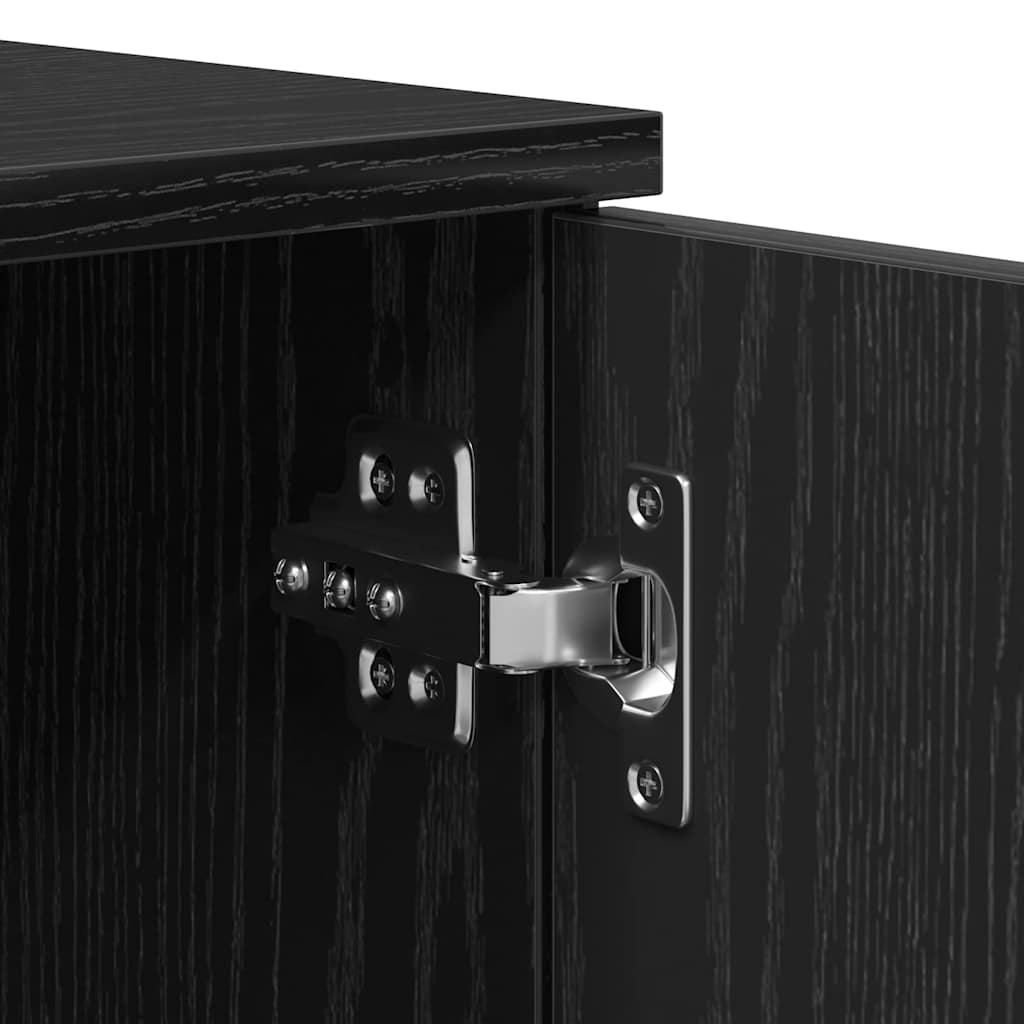 Bed Frame with Drawer Black Oak 100 x 200 cm Engineered Wood