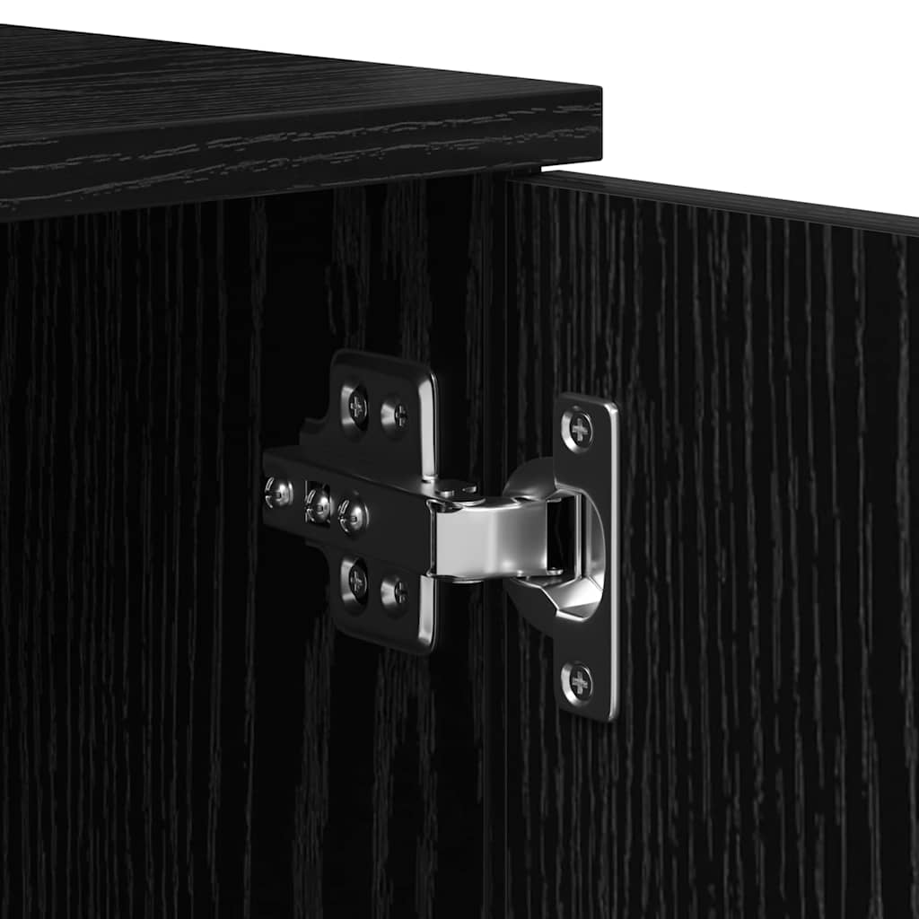 Bed Frame with Drawer Black Oak 70 x 190 cm Engineered Wood