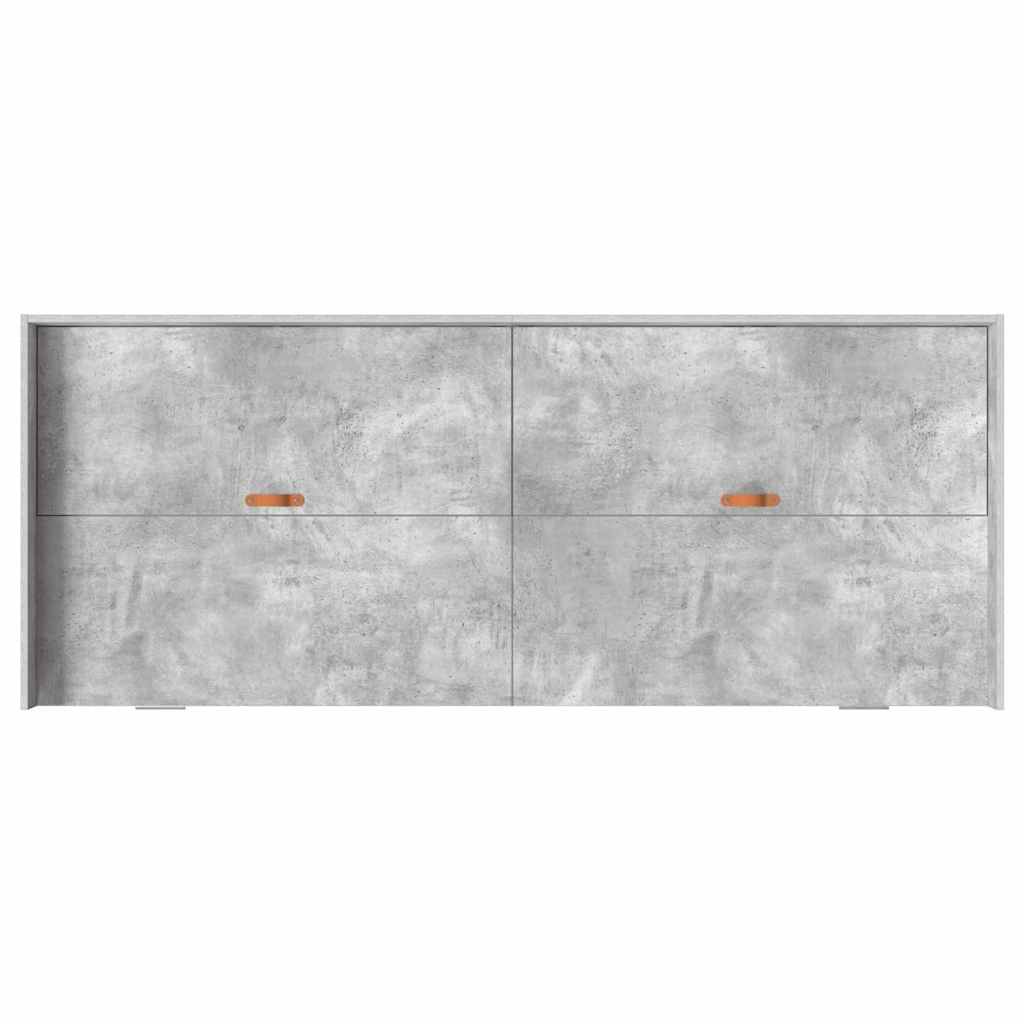 Storage Bed Frame Concrete Grey 100 x 200 cm Engineered wood