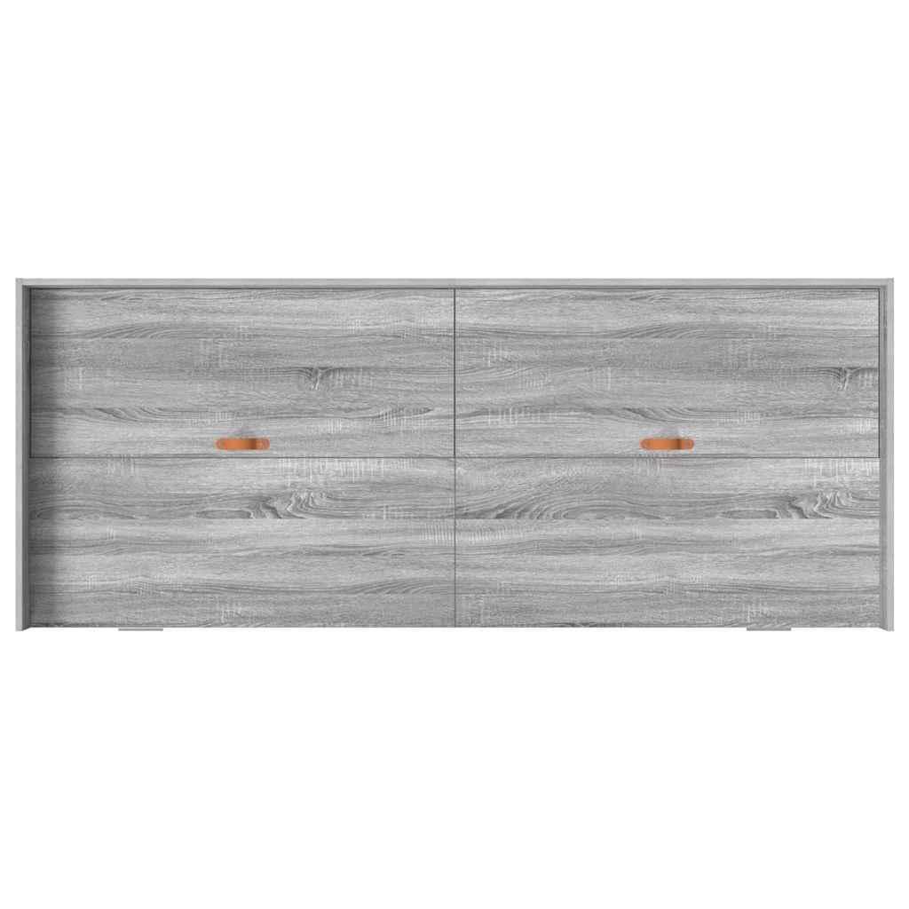 Storage Bed Frame Grey Sonoma 100 x 200 cm Engineered wood