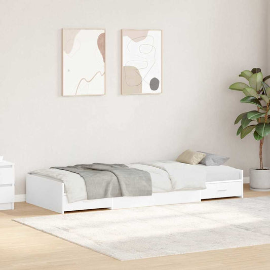 Storage Bed Frame with Drawer White 80 x 200 cm Engineered wood