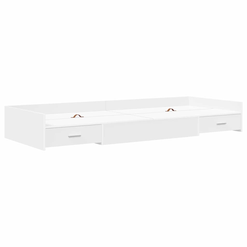 Storage Bed Frame with Drawer White 80 x 200 cm Engineered wood