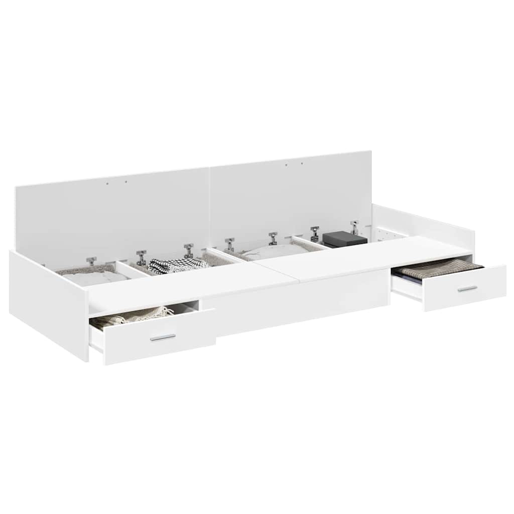 Storage Bed Frame with Drawer White 80 x 200 cm Engineered wood