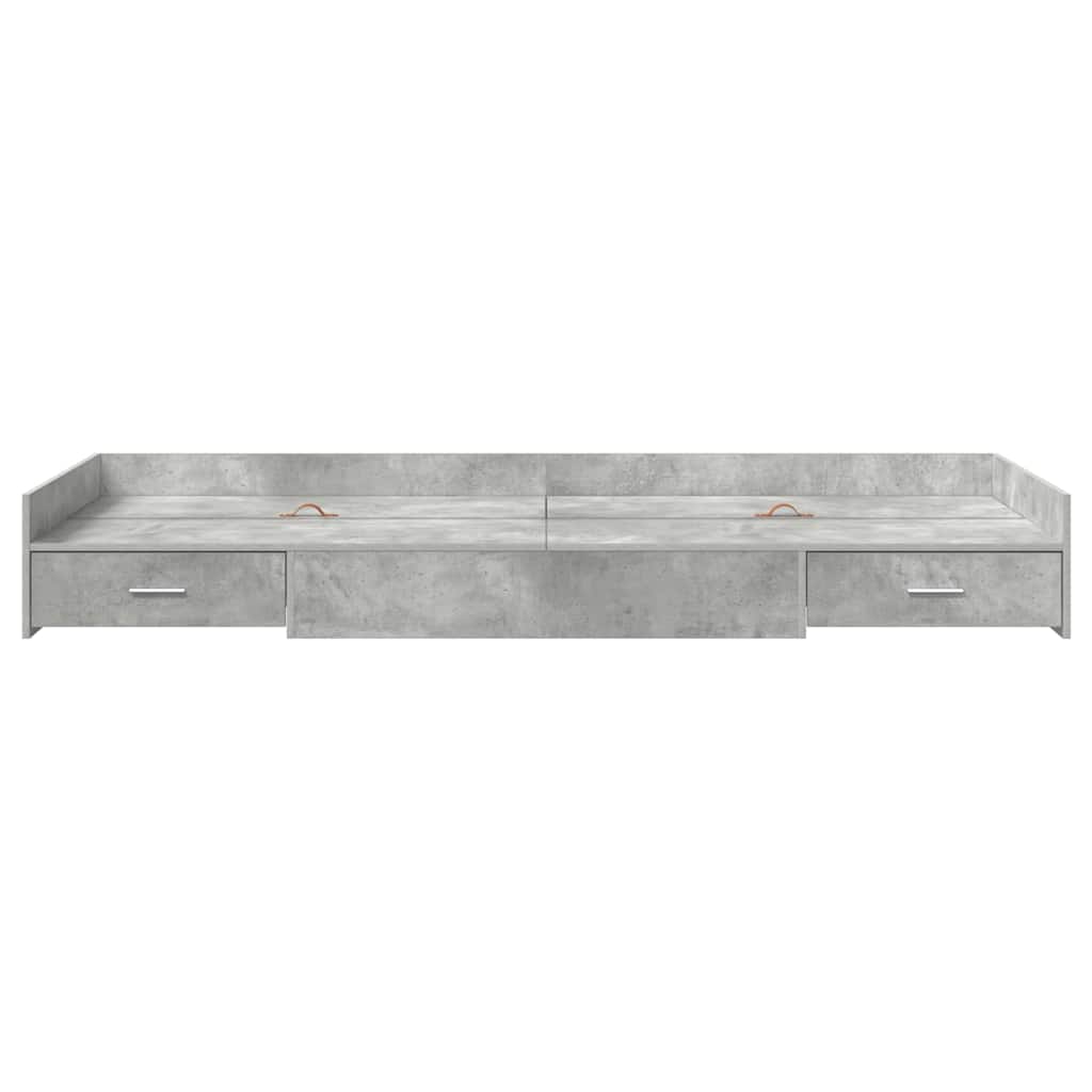 Storage Bed Frame Concrete Grey 80 x 200 cm Engineered wood