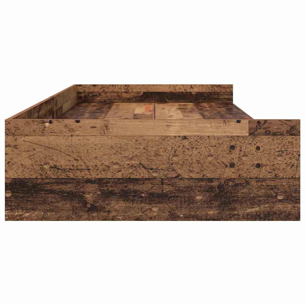 Storage Bed Frame Old Wood 80 x 200 cm Engineered wood