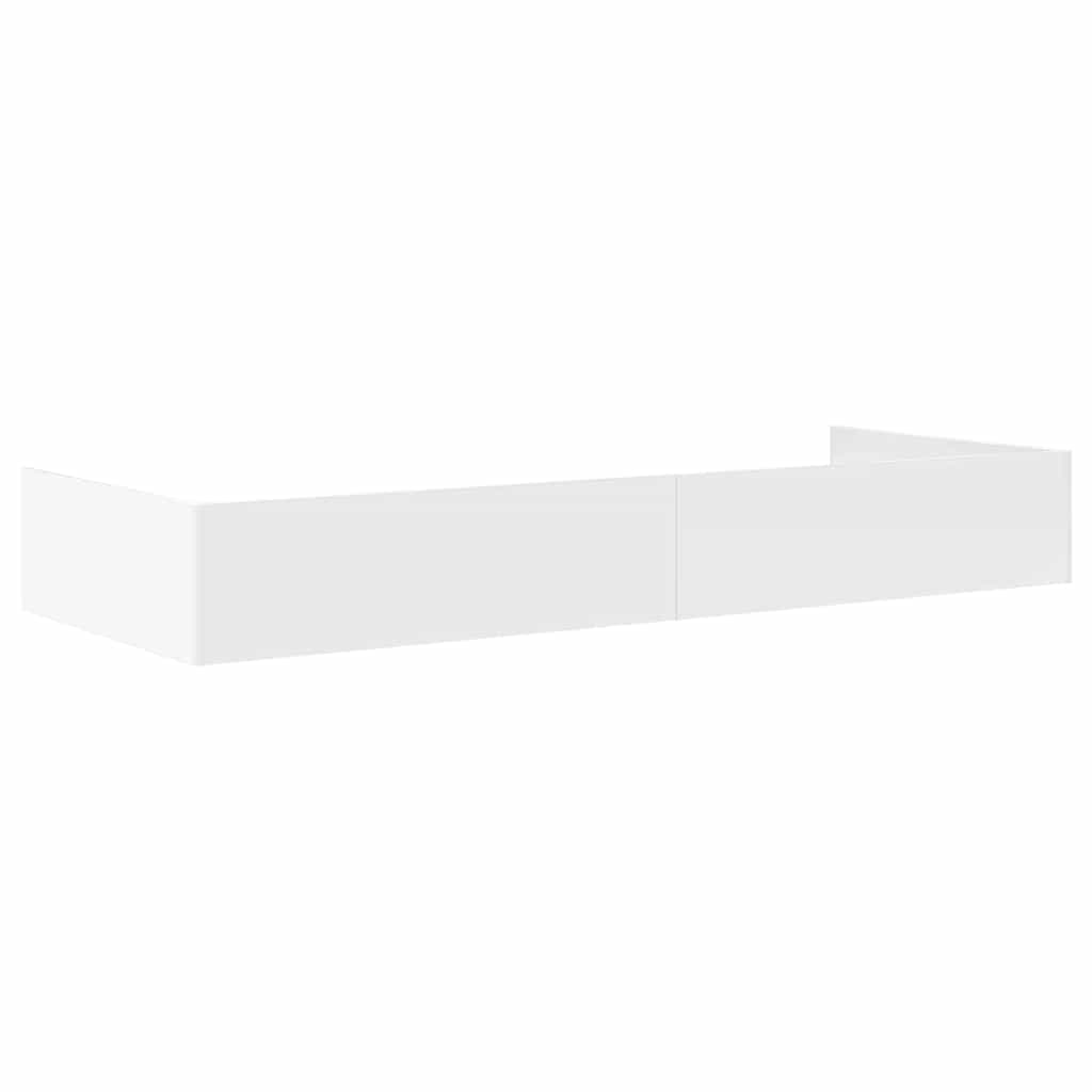 Storage Bed Frame with Drawer White 75 x 190 cm Engineered wood