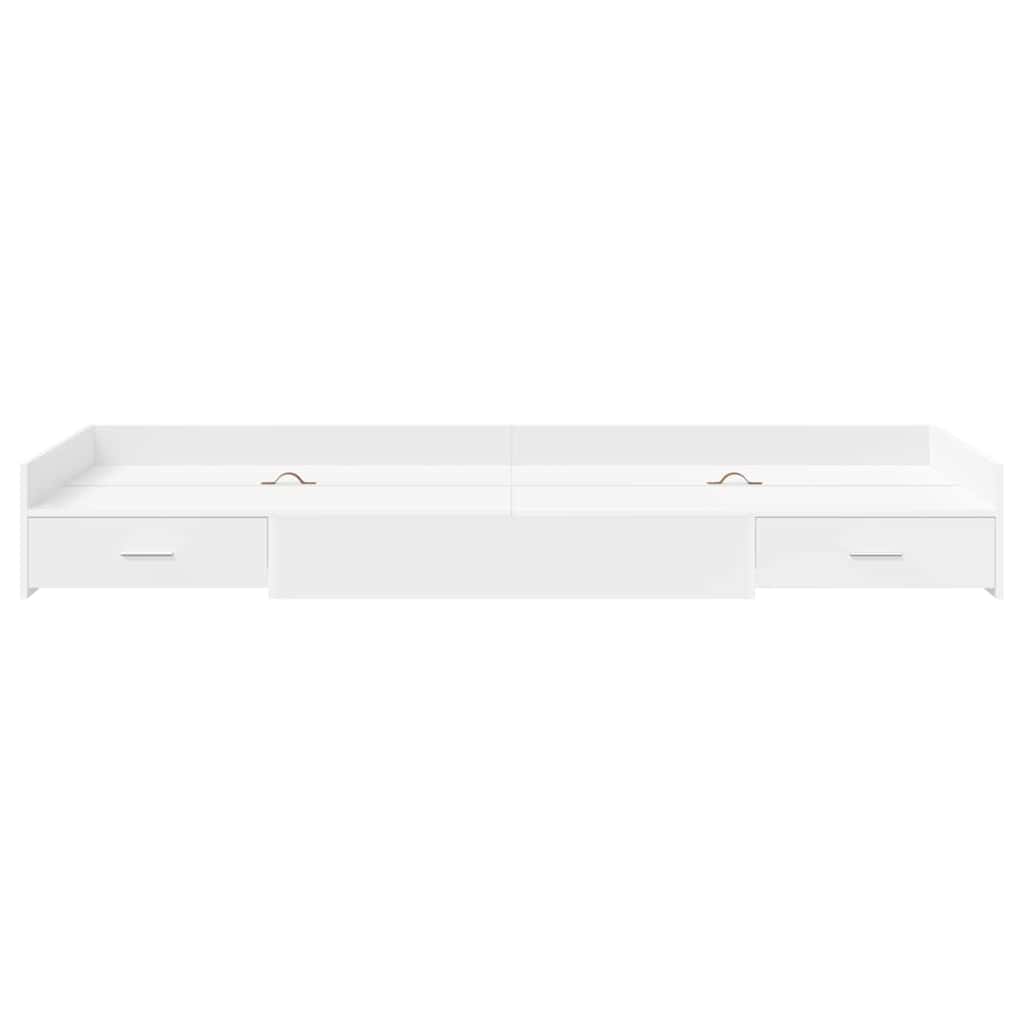Storage Bed Frame with Drawer White 75 x 190 cm Engineered wood