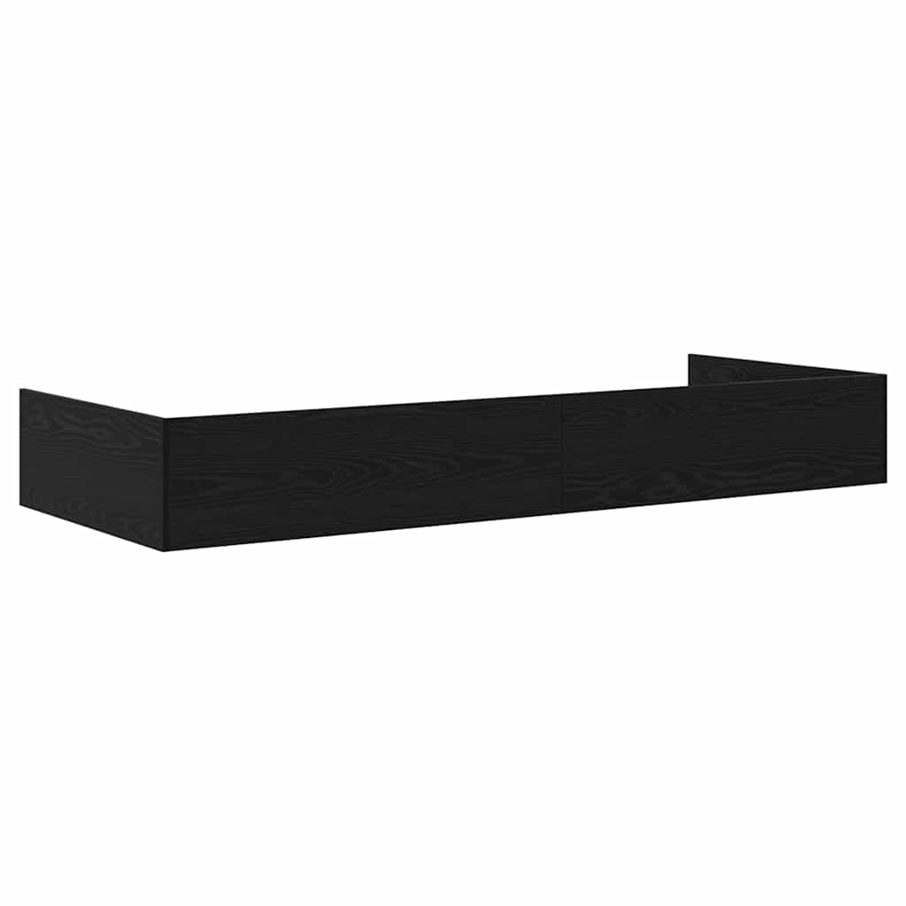 Storage Bed Frame Black Oak 75 x 190 cm Engineered wood