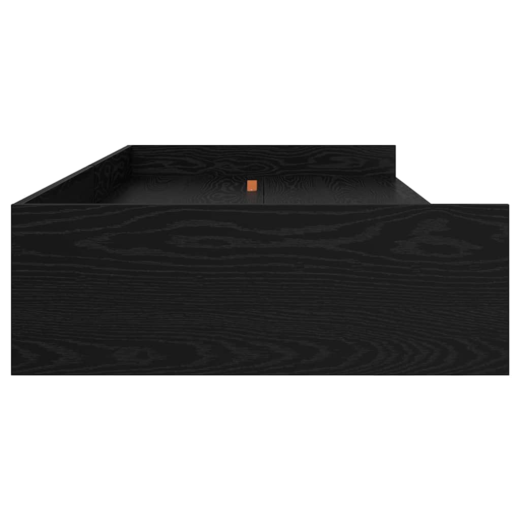Storage Bed Frame Black Oak 75 x 190 cm Engineered wood