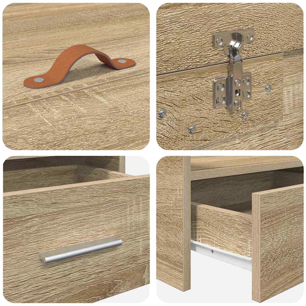 Storage Bed Frame Sonoma Oak 75 x 190 cm Engineered wood