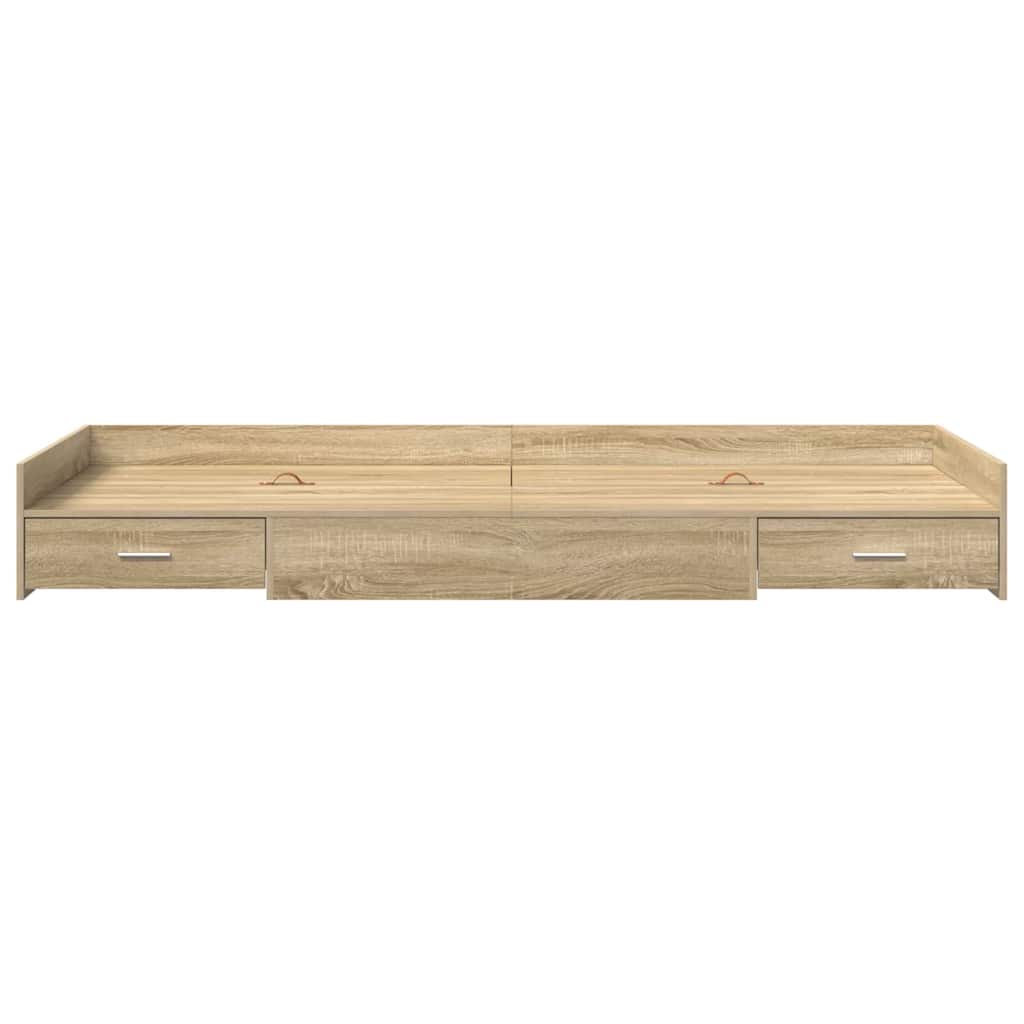 Storage Bed Frame Sonoma Oak 75 x 190 cm Engineered wood