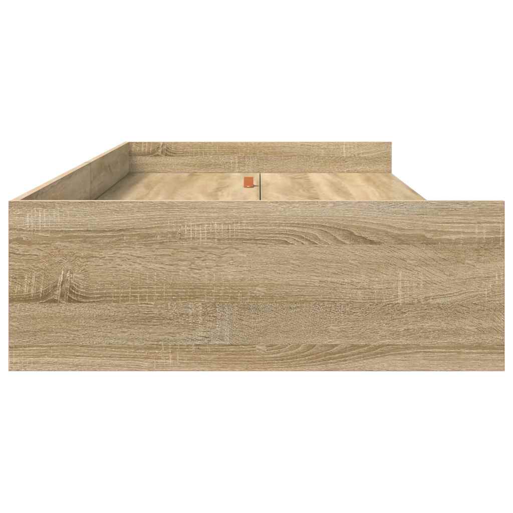 Storage Bed Frame Sonoma Oak 75 x 190 cm Engineered wood