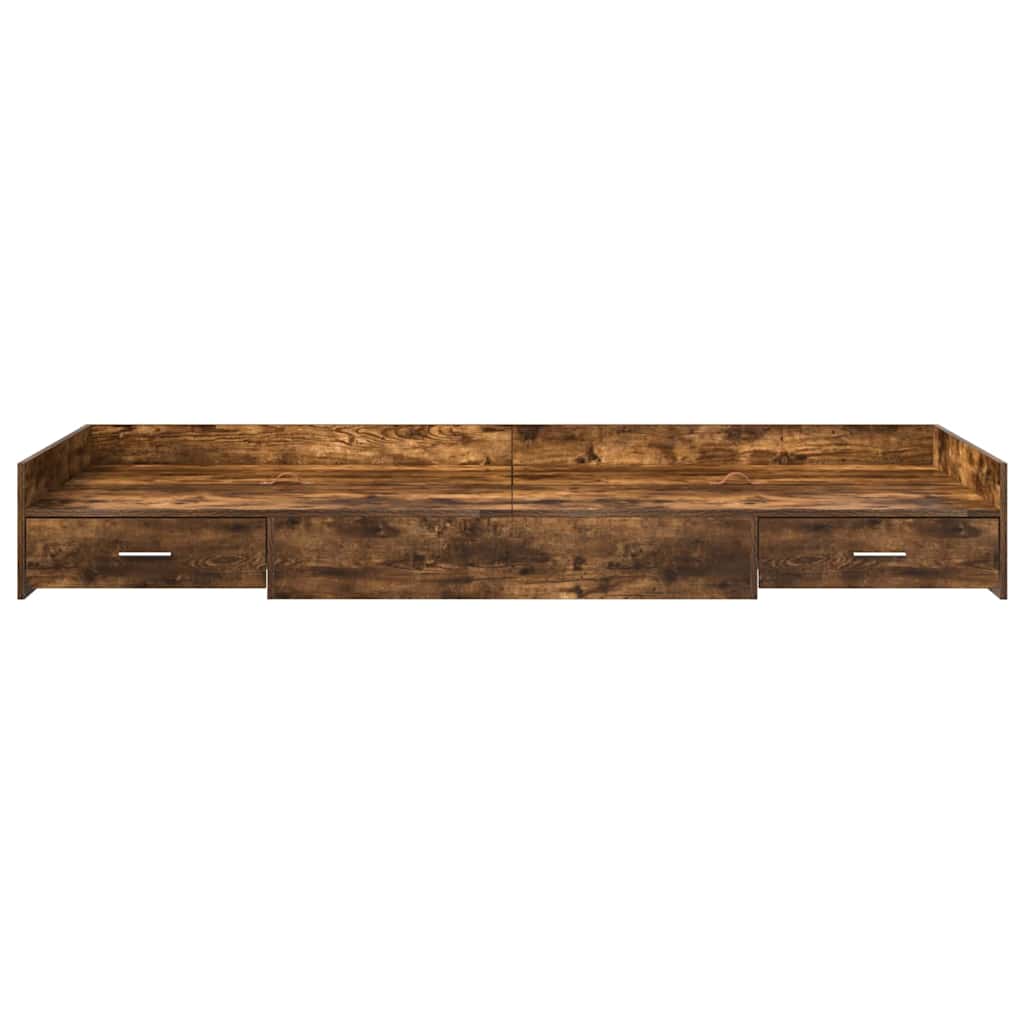 Storage Bed Frame Old Wood 75 x 190 cm Engineered wood