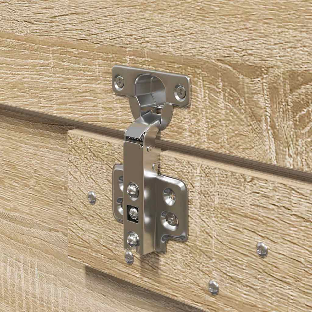 Bed Frame with Storage Sonoma oak 140 x 200 cm Engineered wood