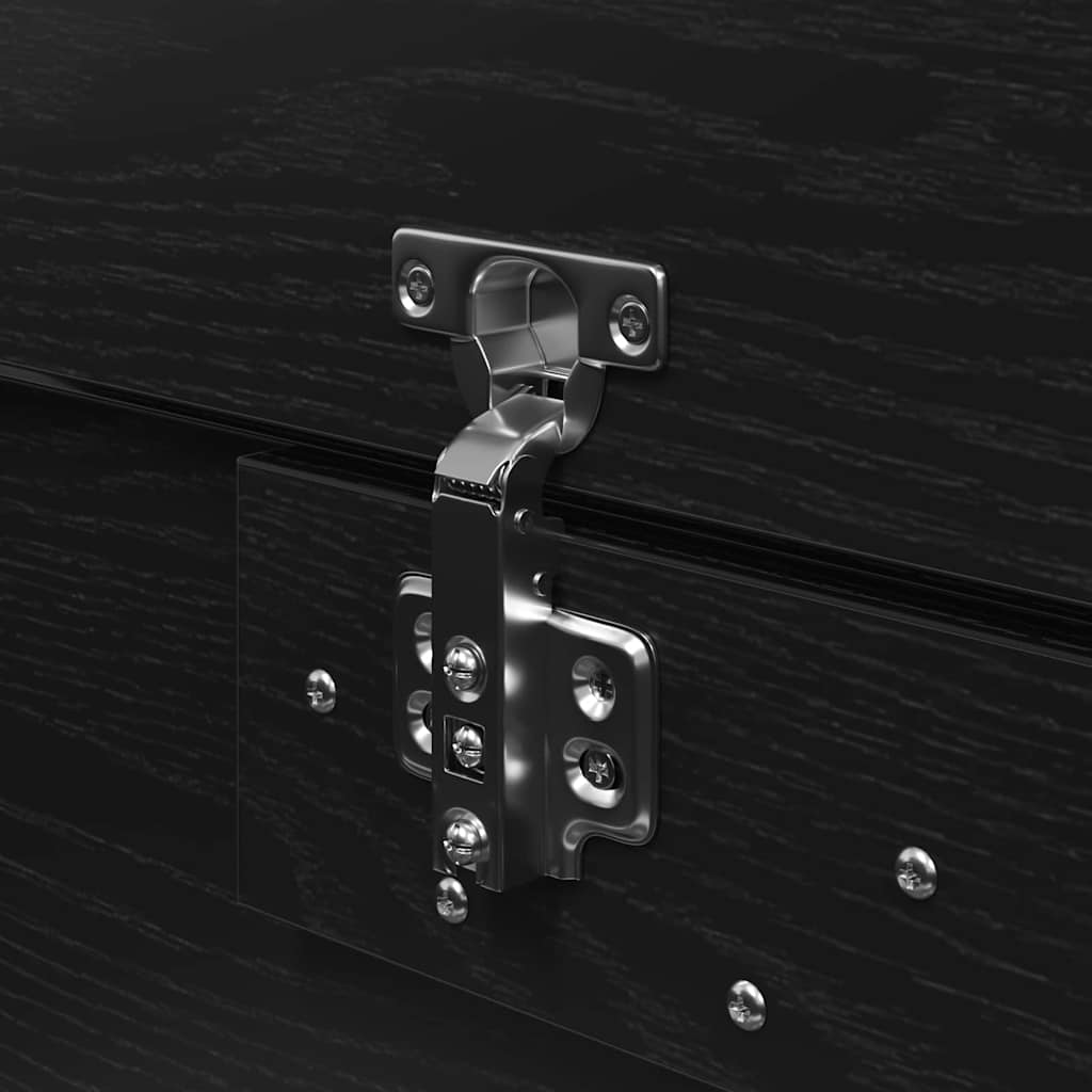 Bed Frame with Storage Black oak 180 x 200 cm Engineered wood