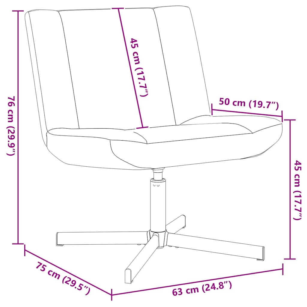 Swivel Chair Cloud Grey 63 x 75 x 76 cm Fabric