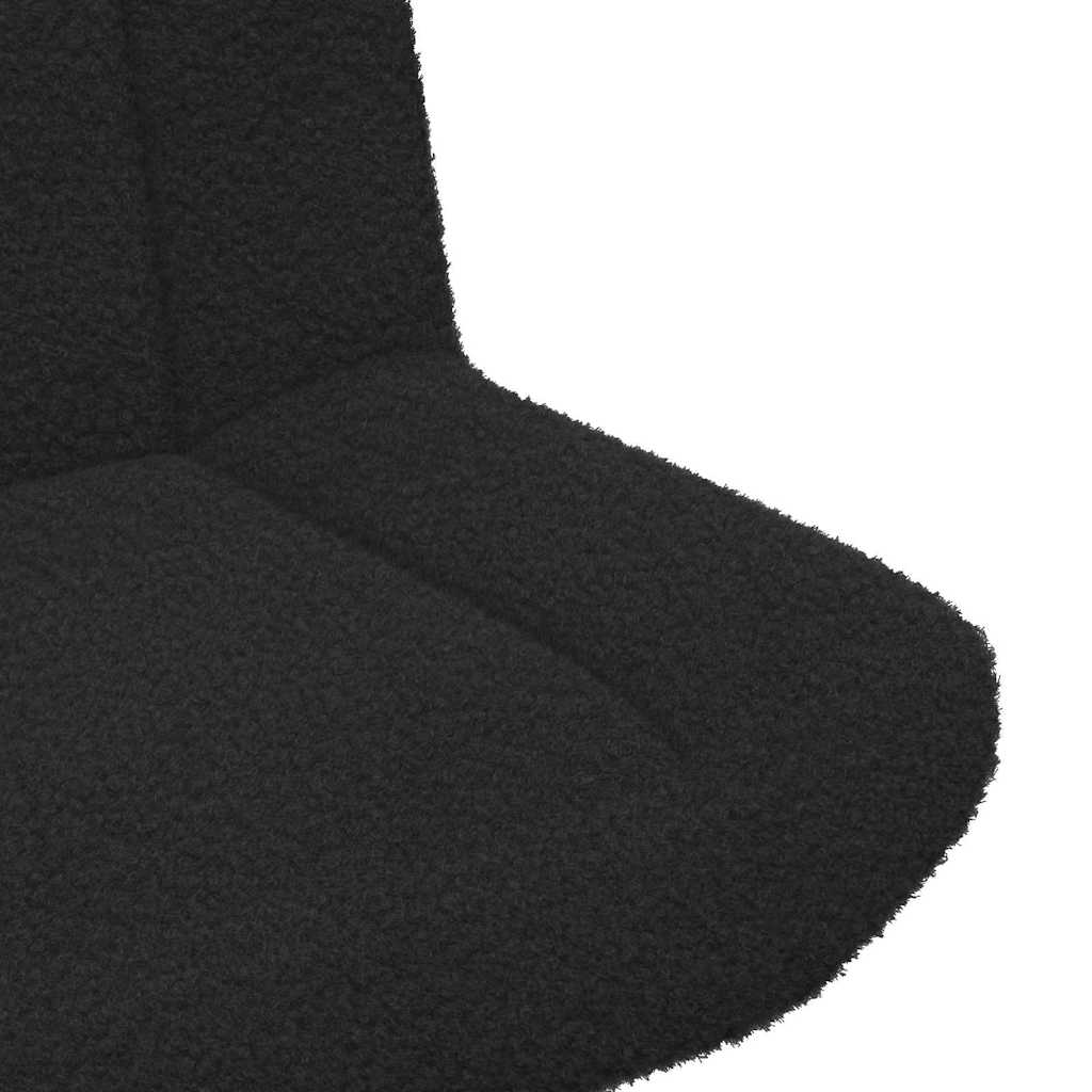 Swivel Chair Black 63 x 75 x 76 cm Sheepskin
