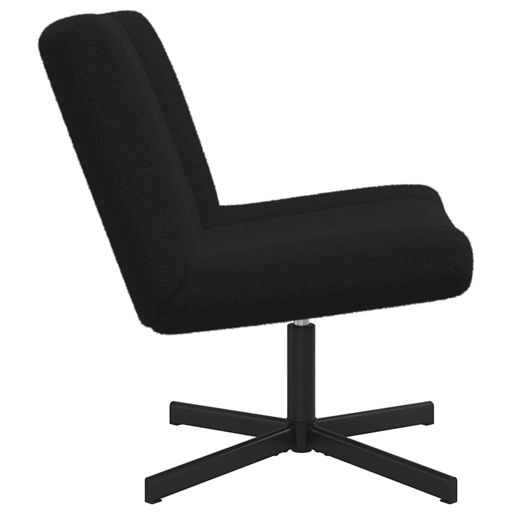 Swivel Chair Black 63 x 75 x 76 cm Sheepskin
