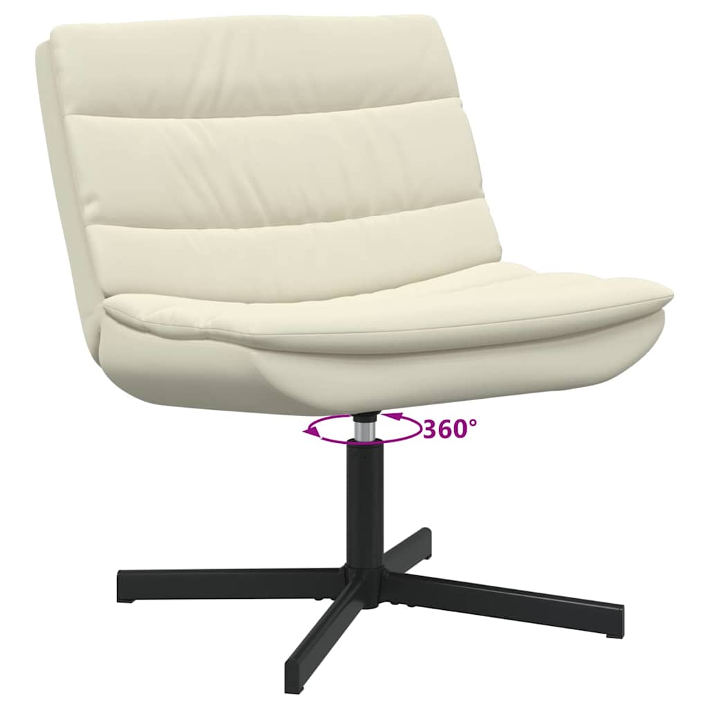 Swivel Chair Cream 63 x 75 x 76 cm Faux leather