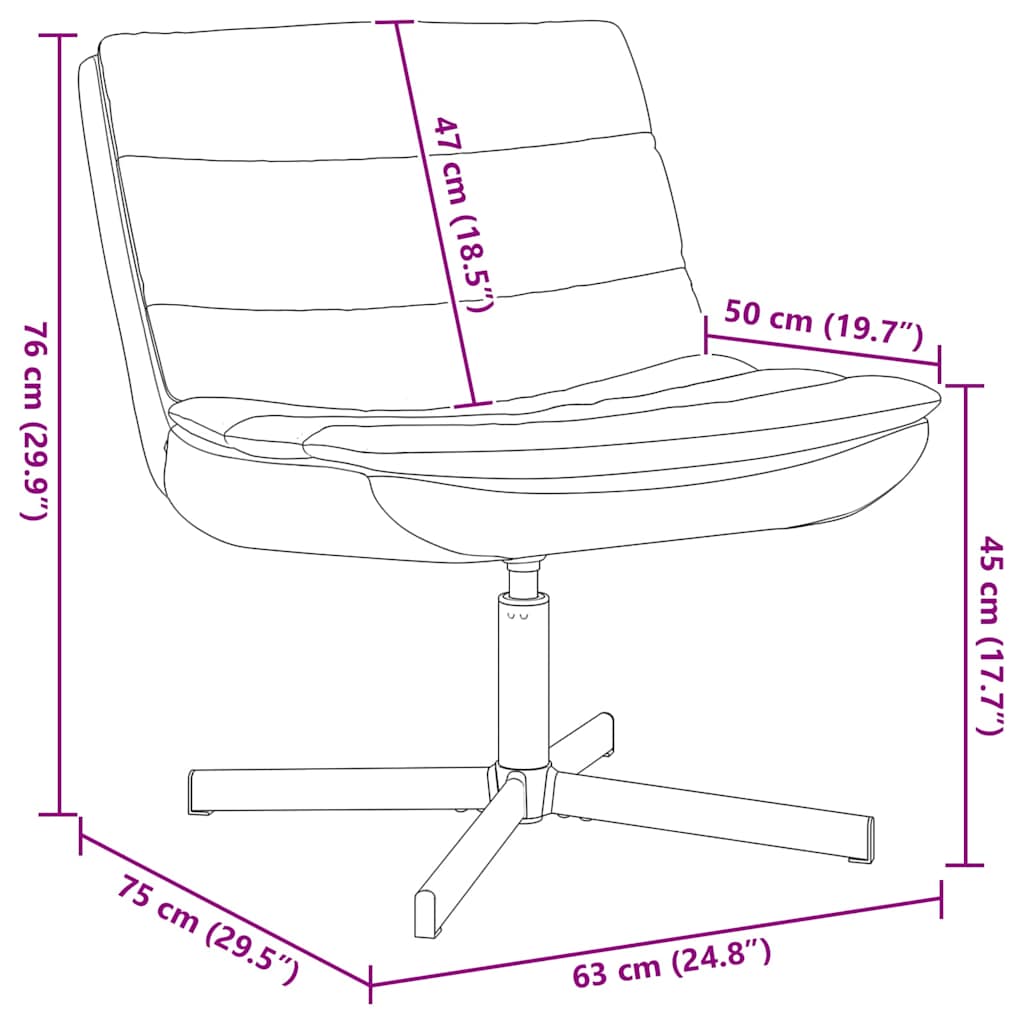Swivel Chair Cream 63 x 75 x 76 cm PU