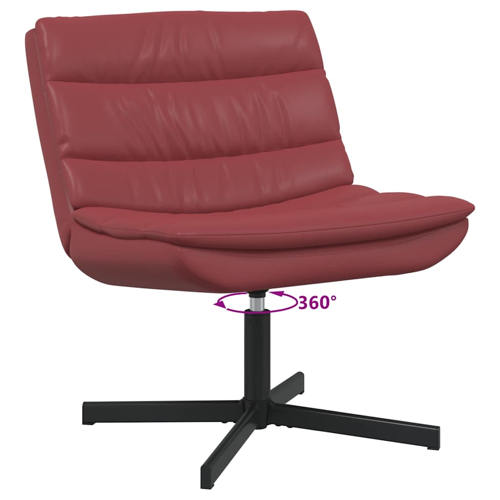 Swivel Chair Wine red 63 x 75 x 76 cm Faux leather