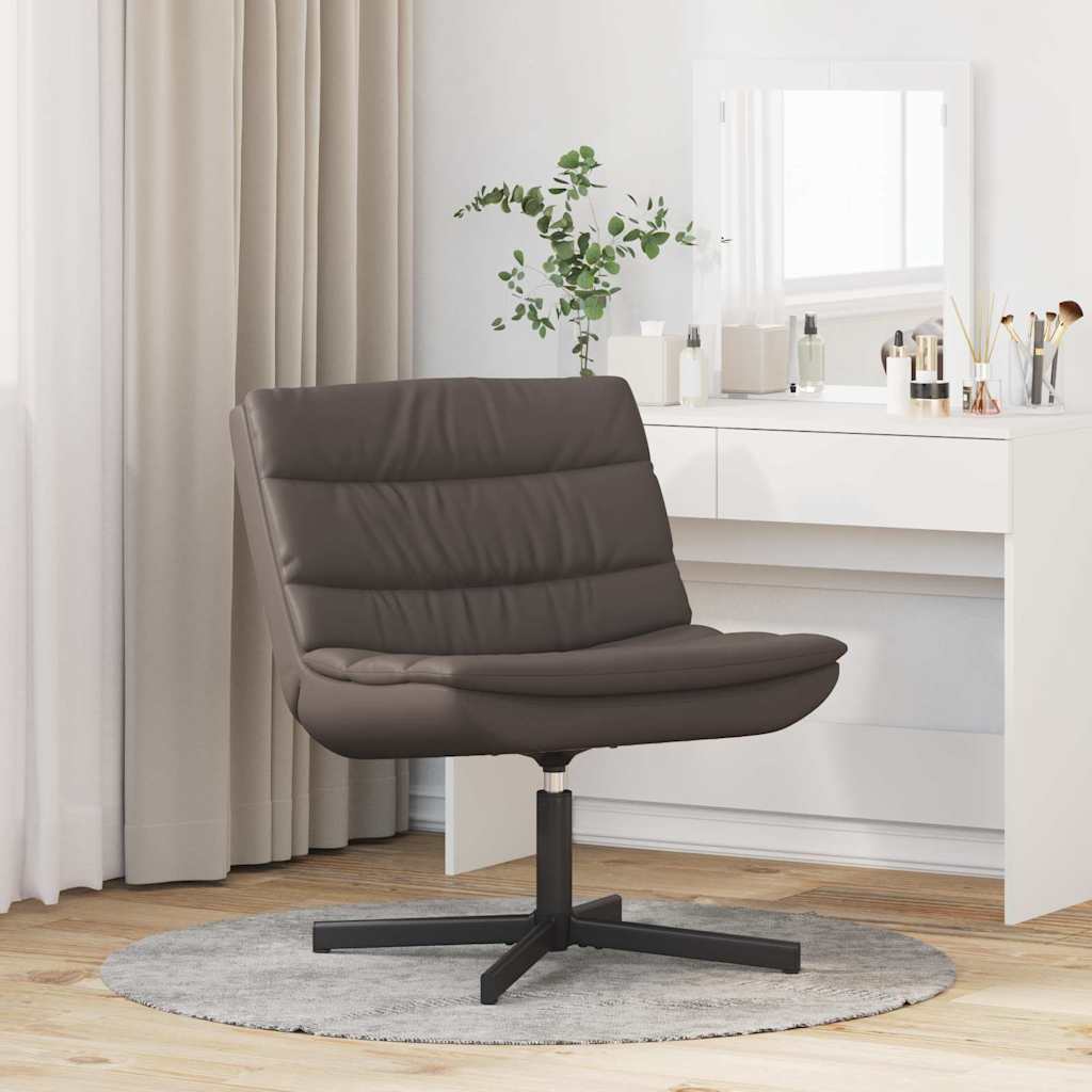 Swivel Chair Brown 63 x 75 x 76 cm Shiny PU