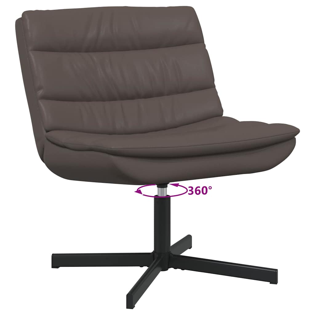 Swivel Chair Brown 63 x 75 x 76 cm Shiny PU