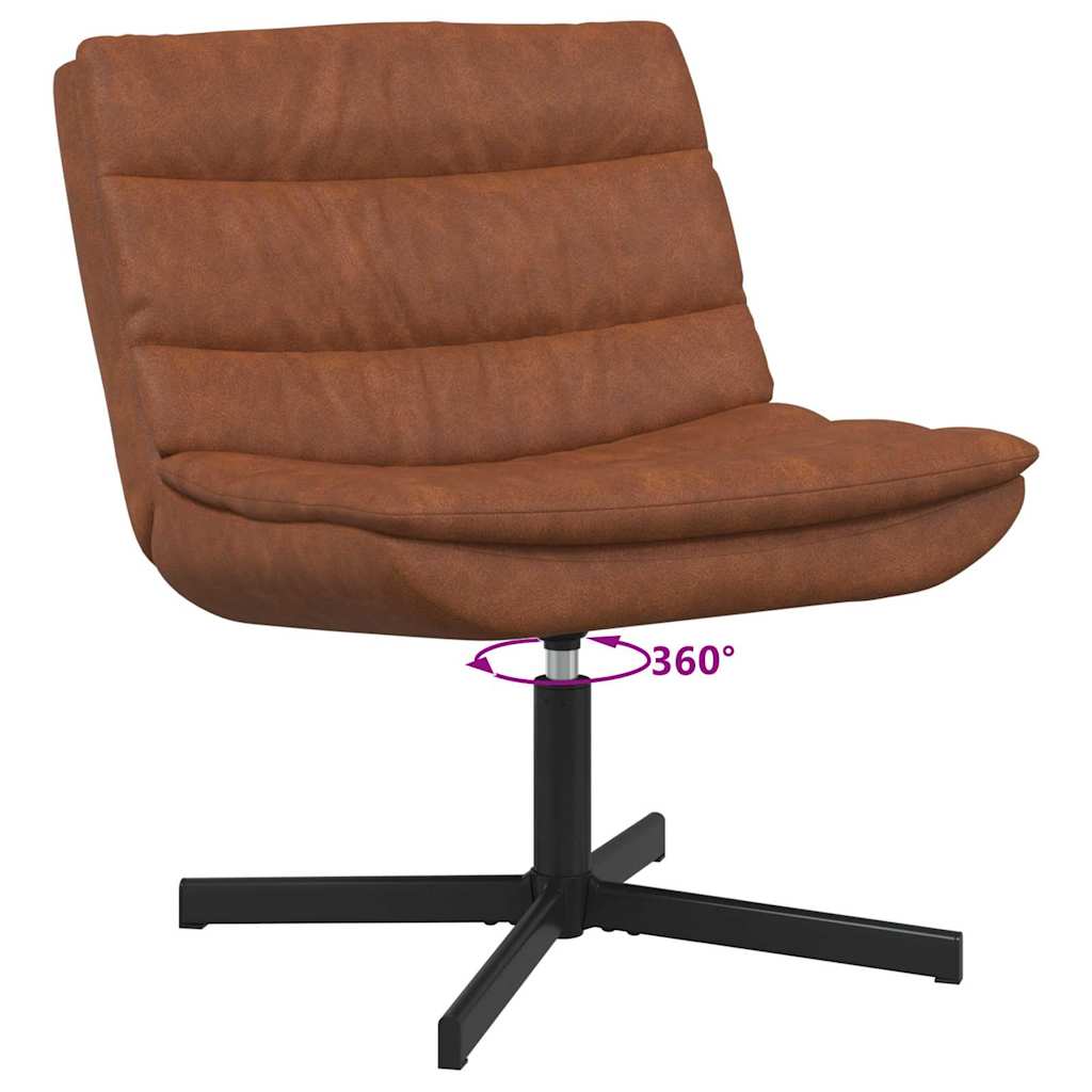 Swivel Chair Brown 63 x 75 x 76 cm Antique PU